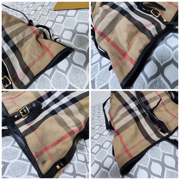 Authentic Burberry Bridle House Check Salisbury Tote Bag Beige/Black - Picture 6 of 16